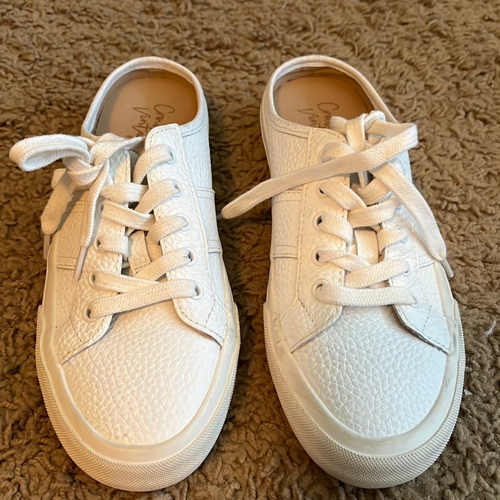 White slide on sneakers